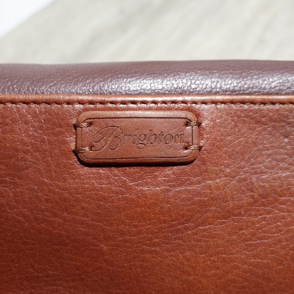 Brighton Brown Leather Flap Over Clutch Wallet Can Be Crossbody But No Strap Inc - Picture 3 of 10